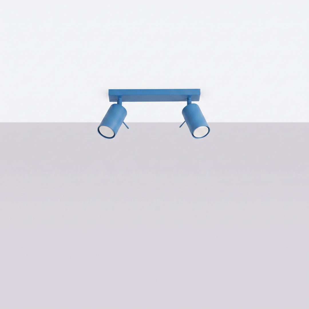 Luminaire Plafonnier bleu clair éteinte, vue rapprochée