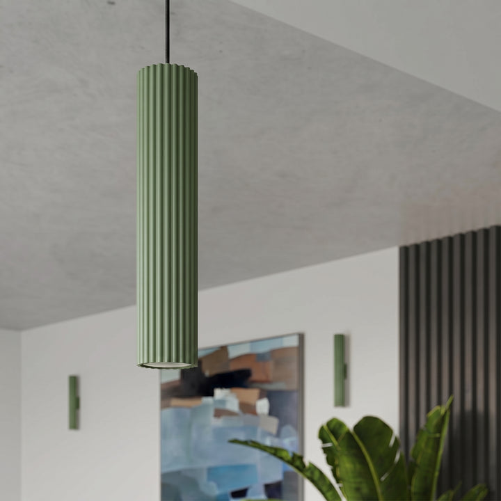 Luminaire Plafonnier sauge allumée, vue rapprochée