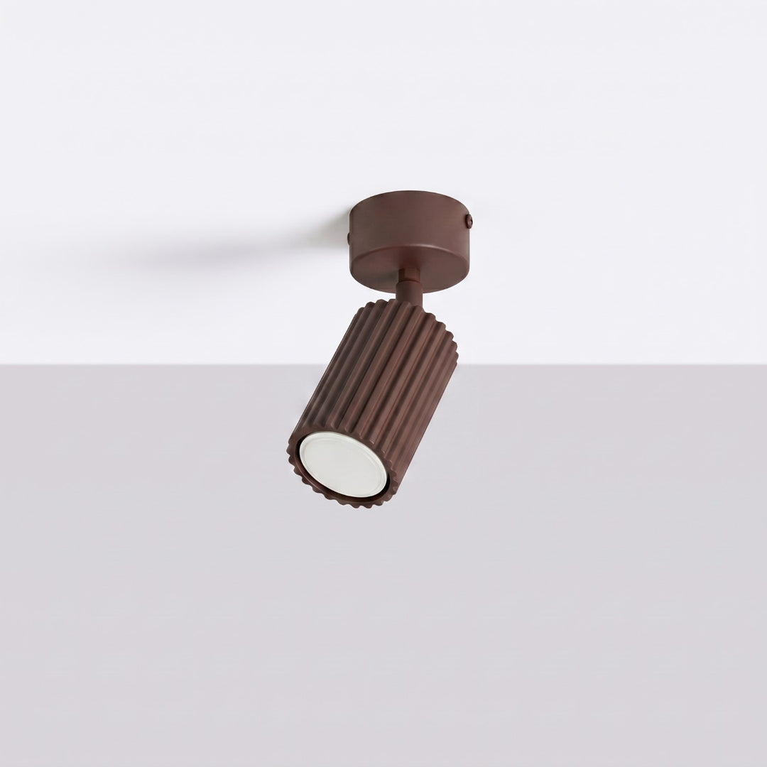 Luminaire Plafonnier marron éteinte, vue rapprochée