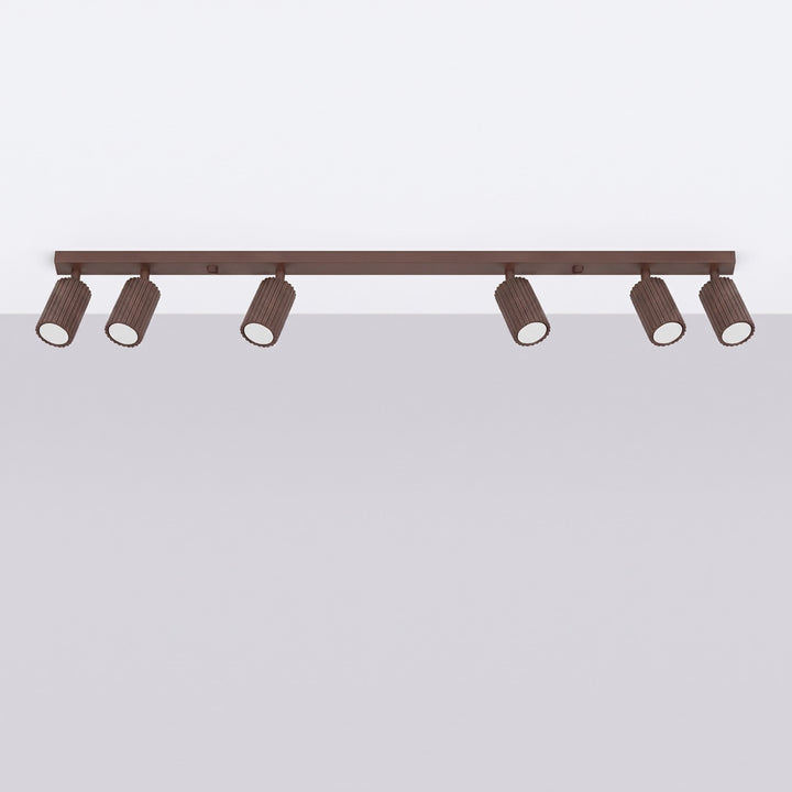 Luminaire Plafonnier marron éteinte, vue rapprochée