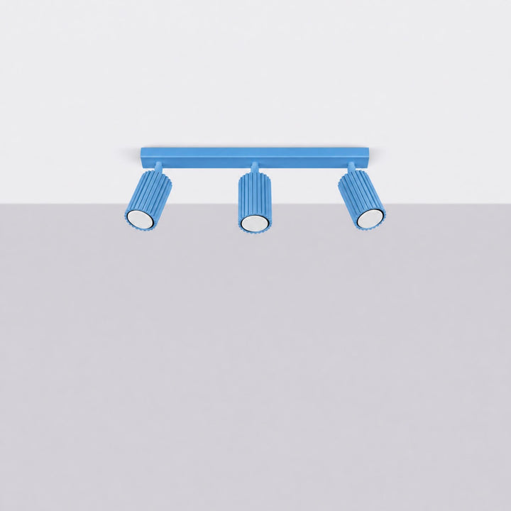 Luminaire Plafonnier bleu clair éteinte, vue rapprochée