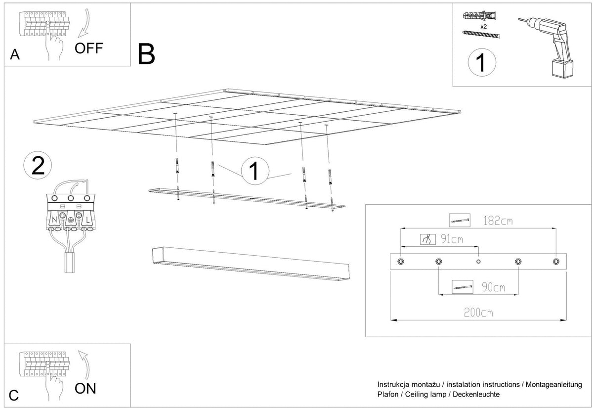 Schéma d'installation du luminaire