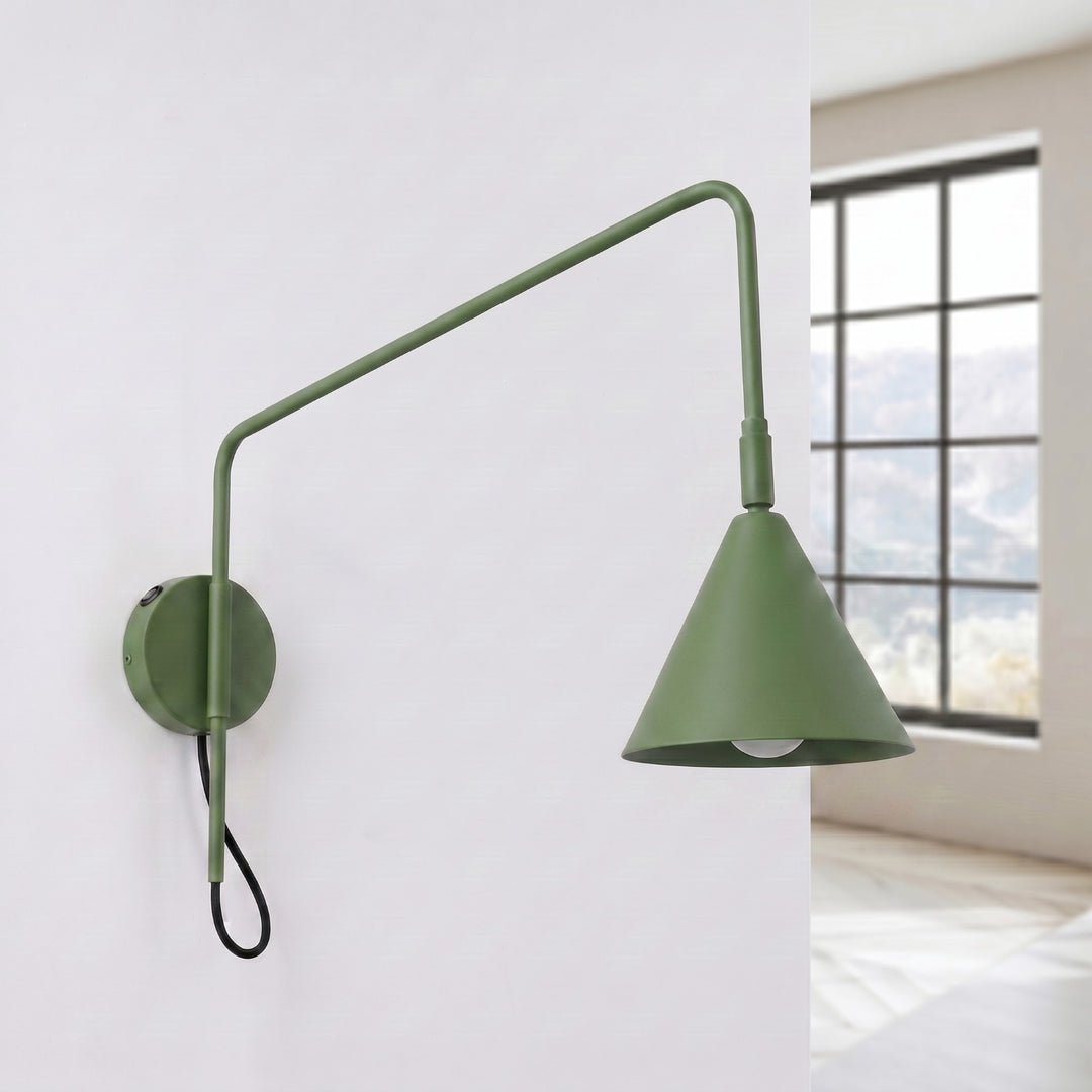 Applique Murale vert olive éteinte, vue rapprochée