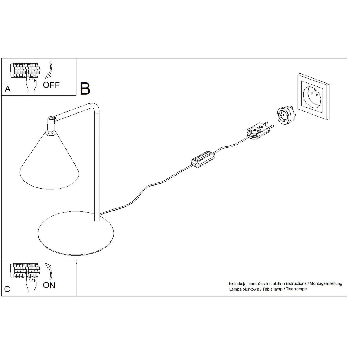 Schéma d'installation du luminaire