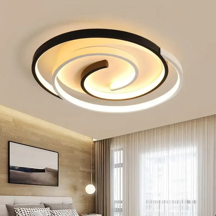 Plafonnier led moderne forme spirale design élégant chic