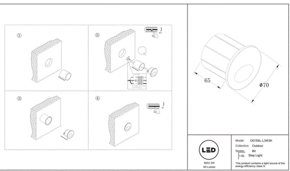 Schéma d'installation du luminaire