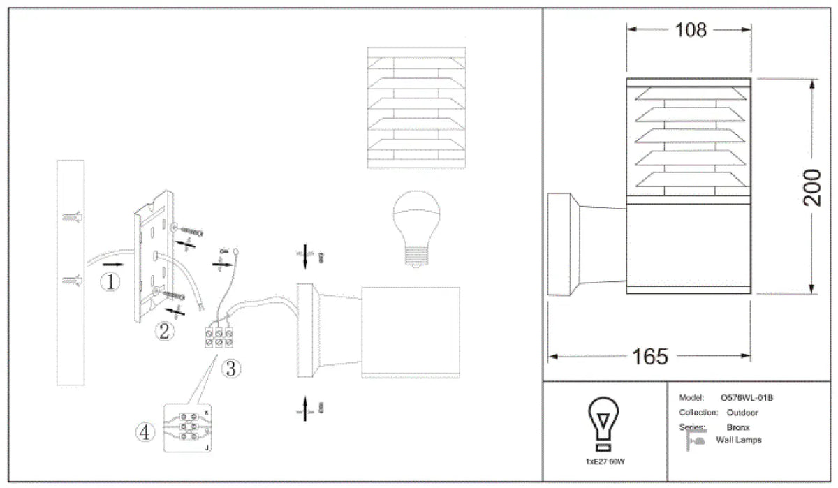 Schéma d'installation du luminaire