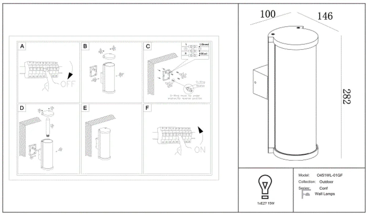 Schéma d'installation du luminaire