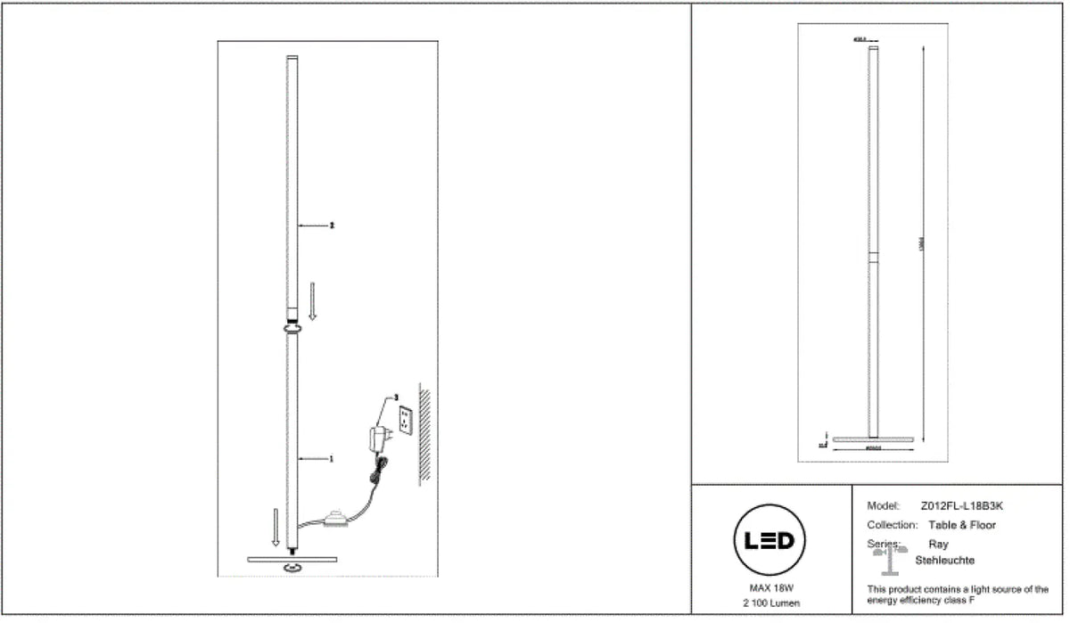 Schéma d'installation du luminaire