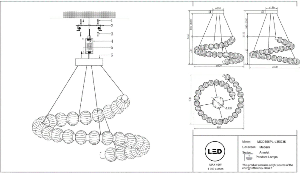 Schéma d'installation du luminaire