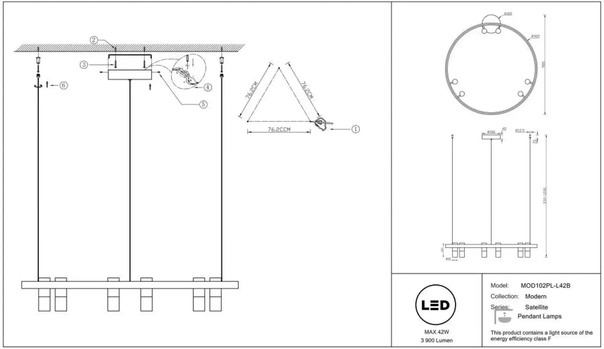 Schéma d'installation du luminaire