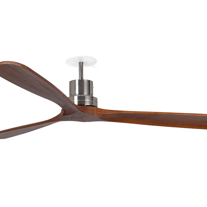 Ventilateur de plafond Lantau encastré nickel mat, pales noyer