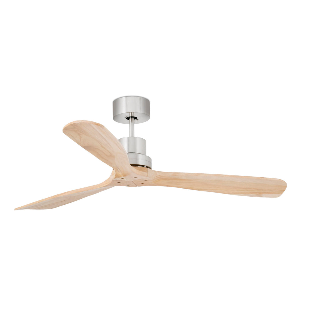 Ventilateur de plafond Lantau nickel mat, pales pin, de Faro Barcelona