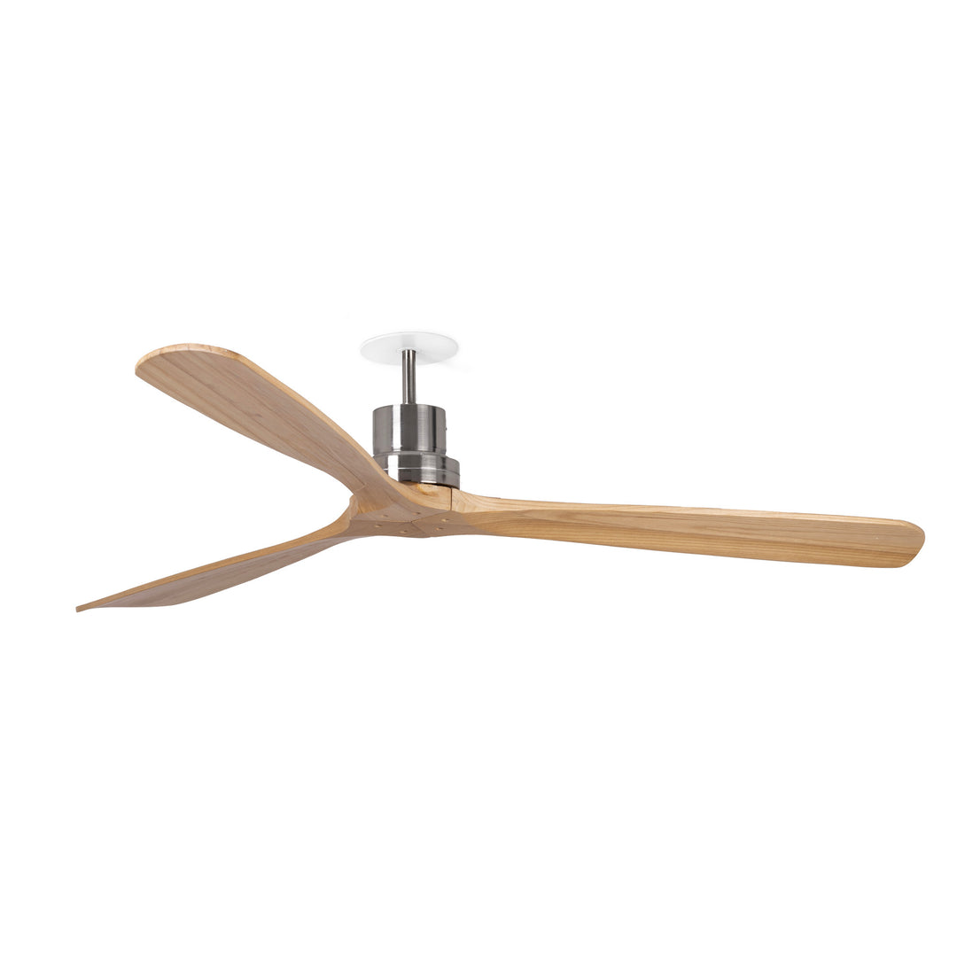 Ventilateur de plafond Lantau encastré nickel mat, pales pin