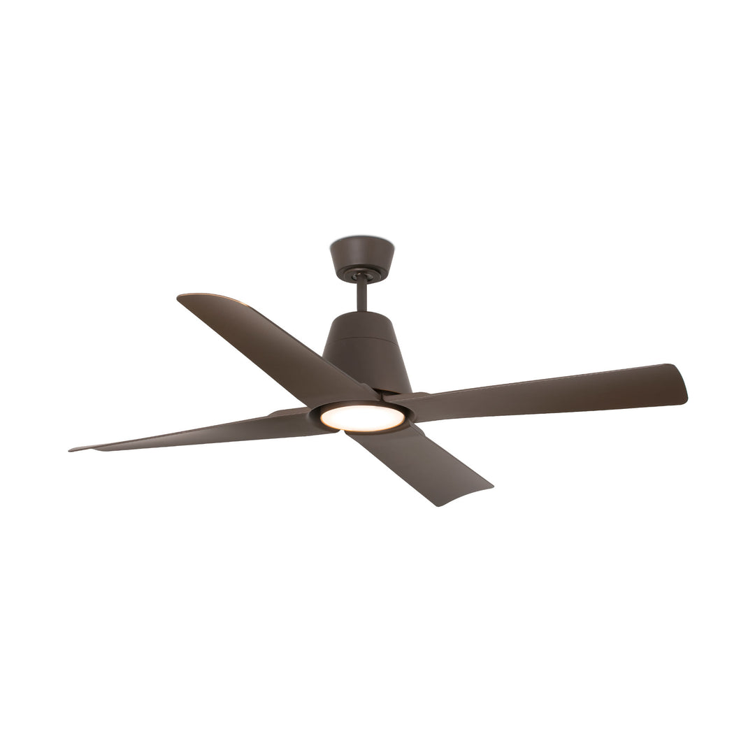 Ventilateur de plafond Typhoon marron avec lumière LED