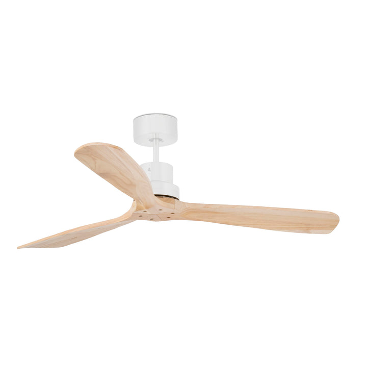 Ventilateur de plafond Lantau blanc, pales pin, de Faro Barcelona