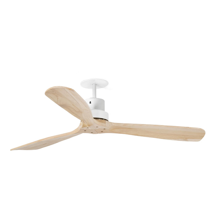 Ventilateur de plafond Lantau encastré blanc, pales pin