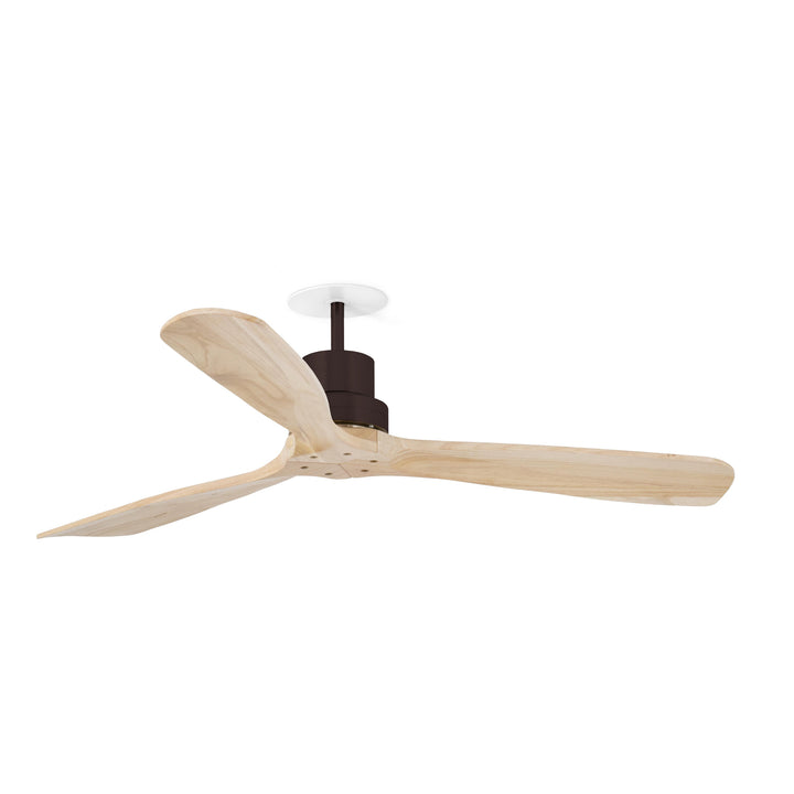 Ventilateur de plafond Lantau encastré marron, pales pin