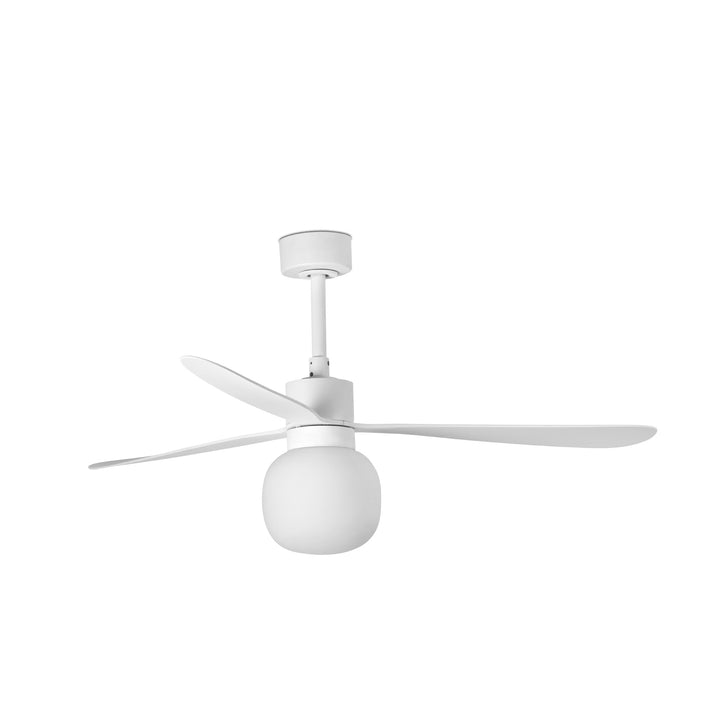 Ventilateur de plafond Amelia blanc avec lumière boule de Faro Barcelona
