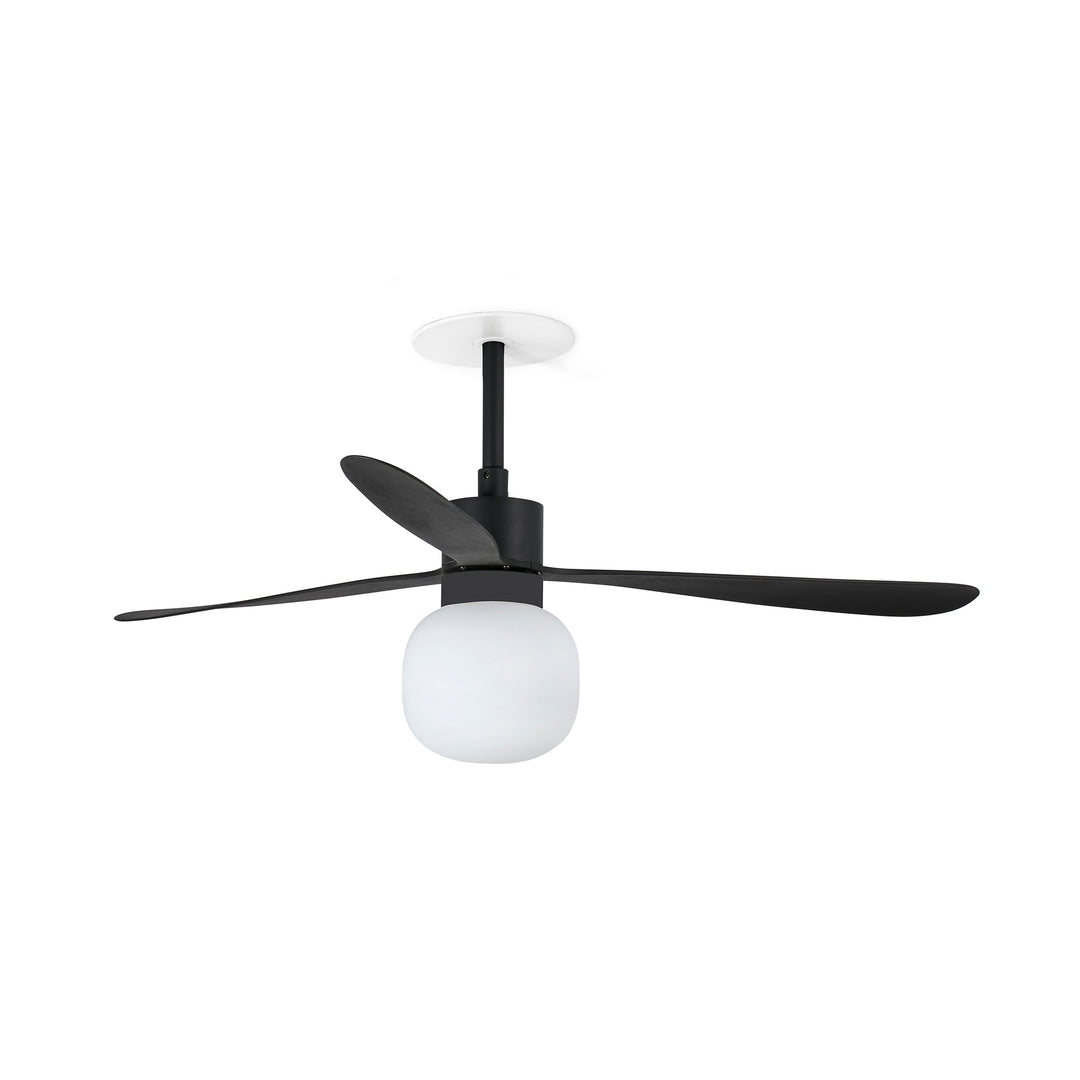 Ventilateur de plafond Amelia encastré noir avec lumière boule de Faro Barcelona