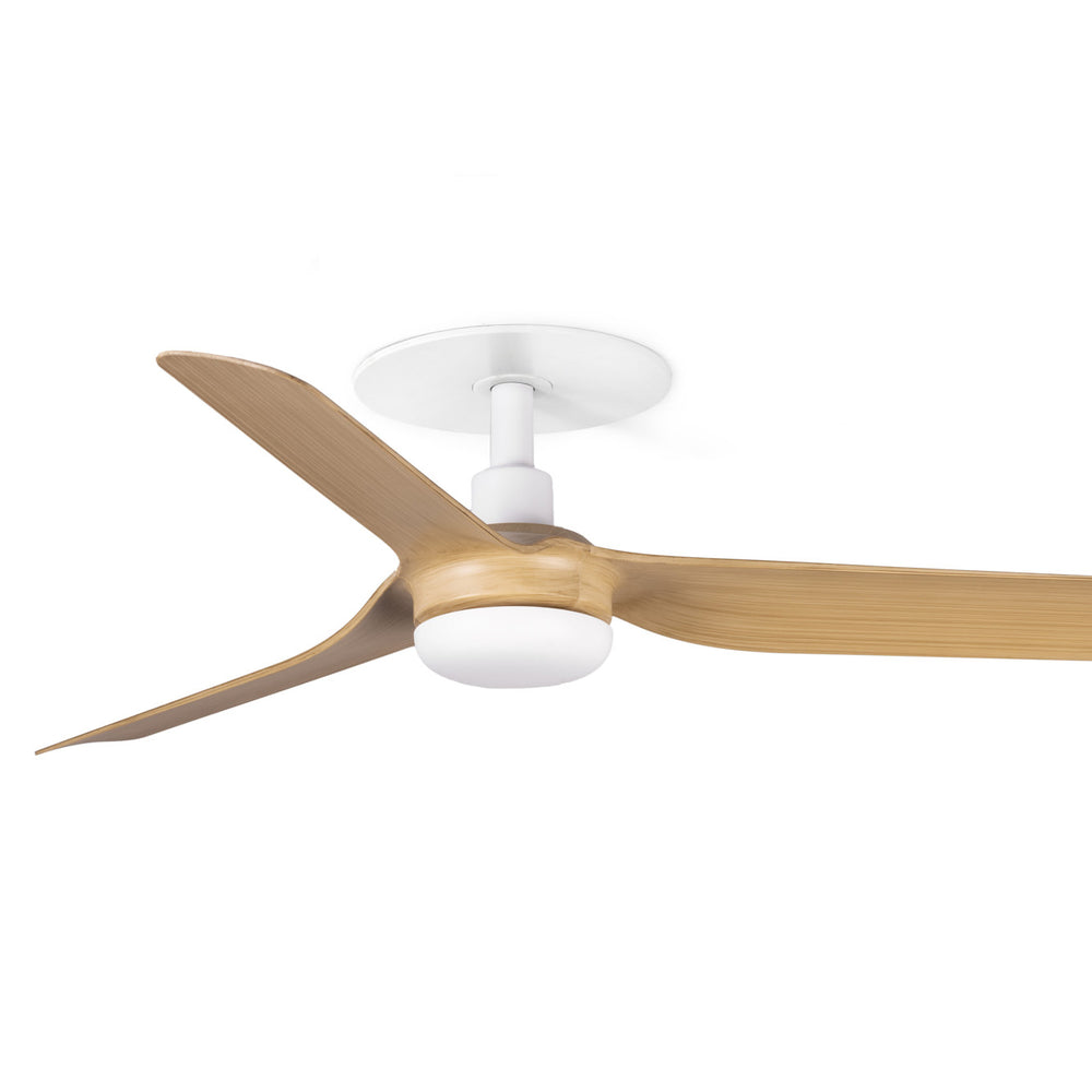 Ventilateur encastré Mini Punt Recessed blanc aux pales érable de Faro Barcelona