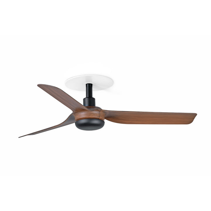 Ventilateur encastré Mini Punt Recessed noir aux pales noyer de Faro Barcelona