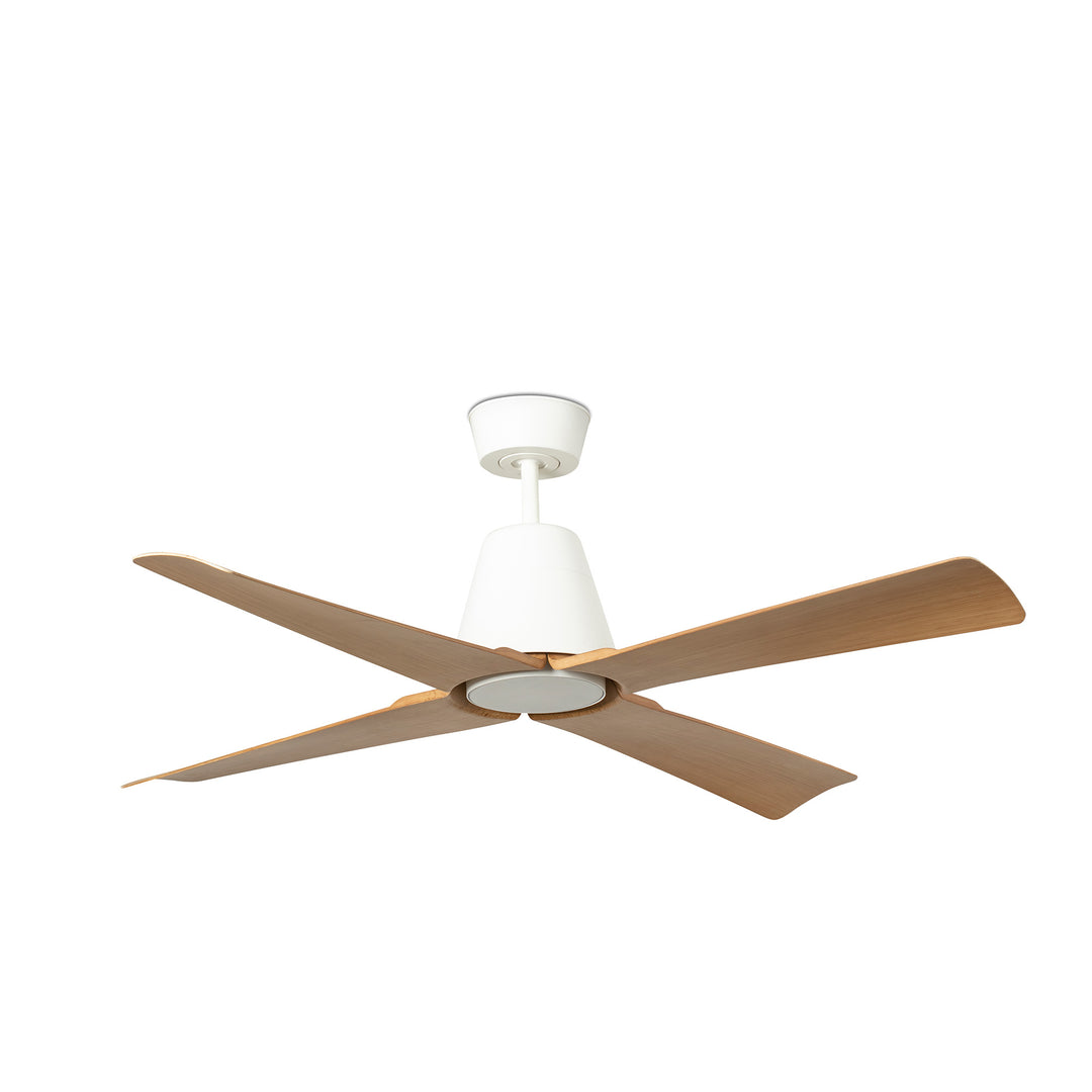 Ventilateur de plafond Typhoon blanc et érable avec lumière LED