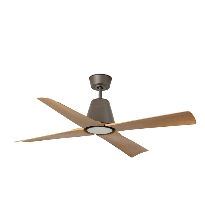 Ventilateur de plafond Typhoon marron et érable avec lumière LED