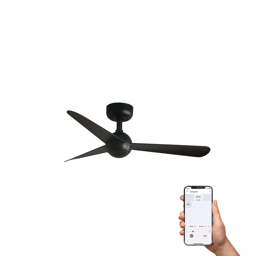 Ventilateur de plafond Sfera noir Ø 90 cm, version Wi-Fi Tuya, de Faro Barcelona
