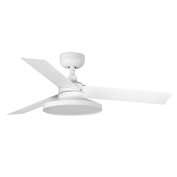 Ventilateur de plafond Cruiser 106 cm blanc avec lumière LED prismatique de Faro Barcelona