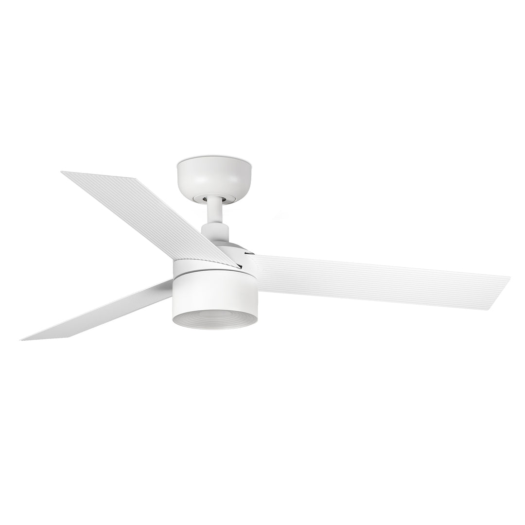 Ventilateur de plafond Cruiser 106 cm blanc avec lumière LED en verre de Faro Barcelona