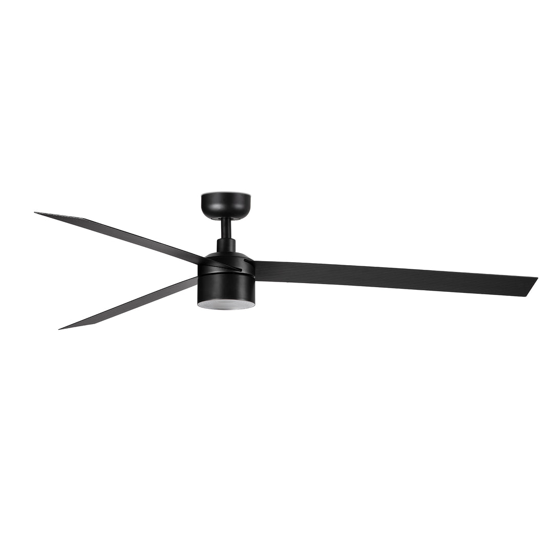 Ventilateur de plafond Cruiser 160 cm noir avec lumière LED en verre de Faro Barcelona