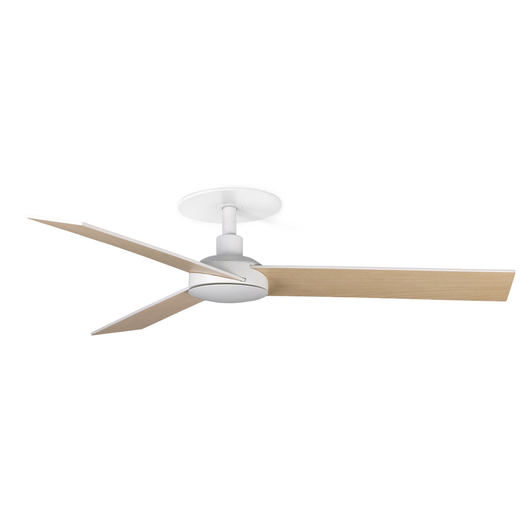 Ventilateur de plafond Rudder Ø 106 cm blanc et frêne encastré de Faro Barcelona