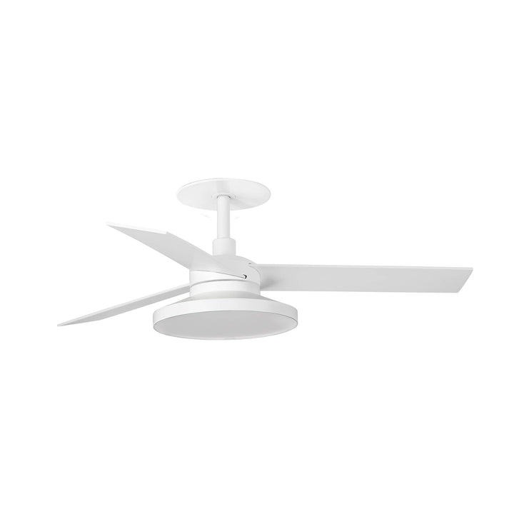 Ventilateur de plafond Rudder Ø 106 cm blanc et frêne avec kit lumière TAK encastré de Faro Barcelona
