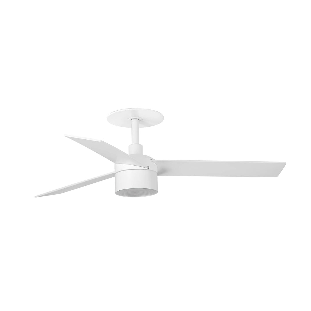 Ventilateur de plafond Rudder Ø 106 cm blanc et frêne avec kit lumière TEK encastré de Faro Barcelona