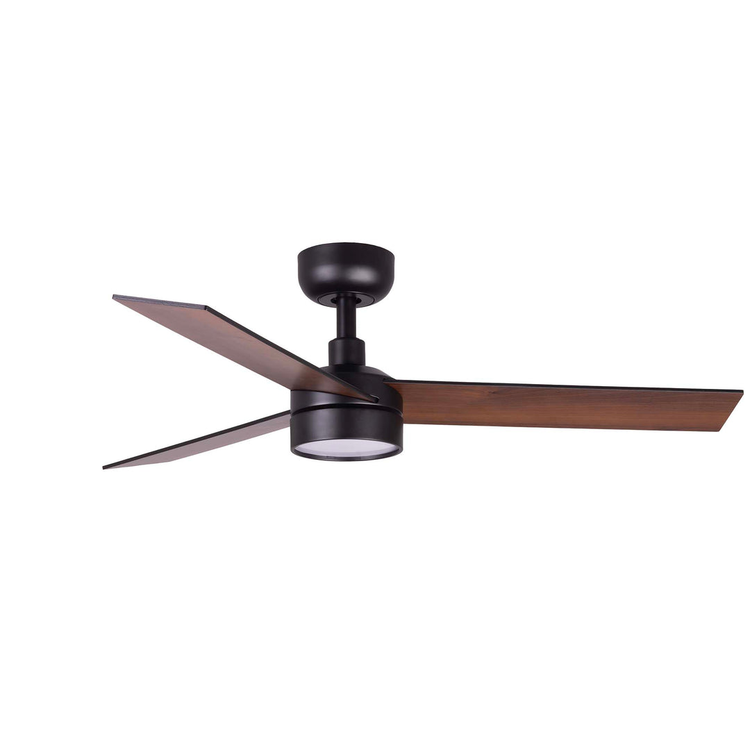 Ventilateur de plafond Rudder Ø 106 cm noir et noyer avec lumière LED de Faro Barcelona