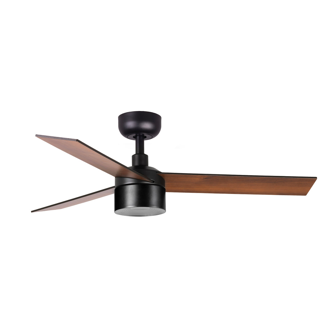 Ventilateur de plafond Rudder Ø 106 cm noir et noyer avec kit lumière TEK de Faro Barcelona