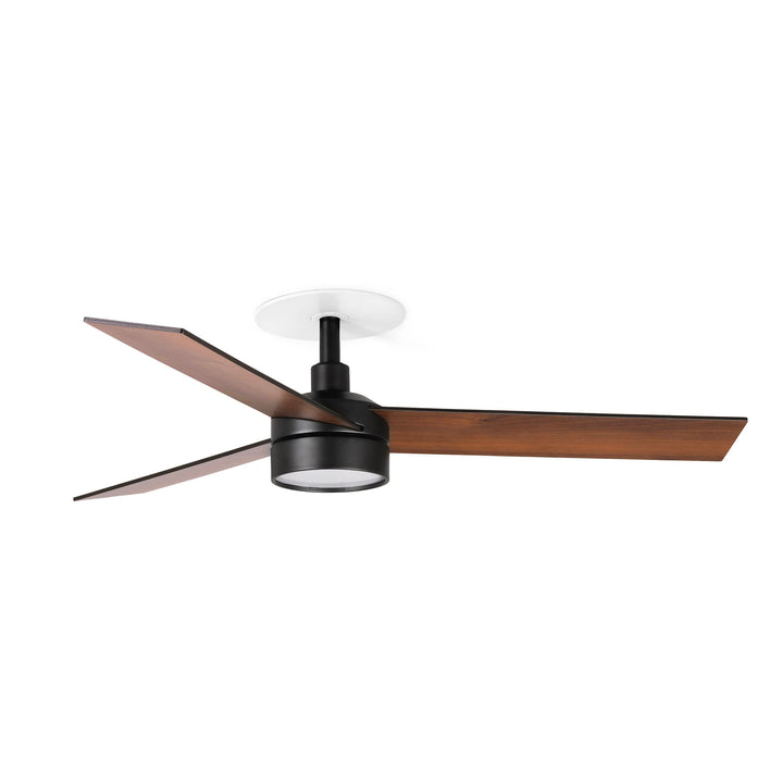 Ventilateur de plafond Rudder Ø 106 cm noir et noyer avec lumière LED encastré de Faro Barcelona