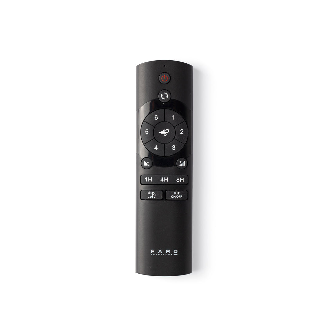 Télécommande noire pour ventilateur à moteur DC de Faro Barcelona
