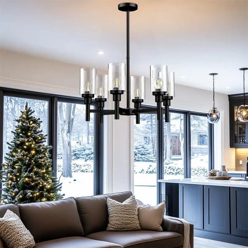 Suspension luminaire design industriel en verre et en métal noir chic