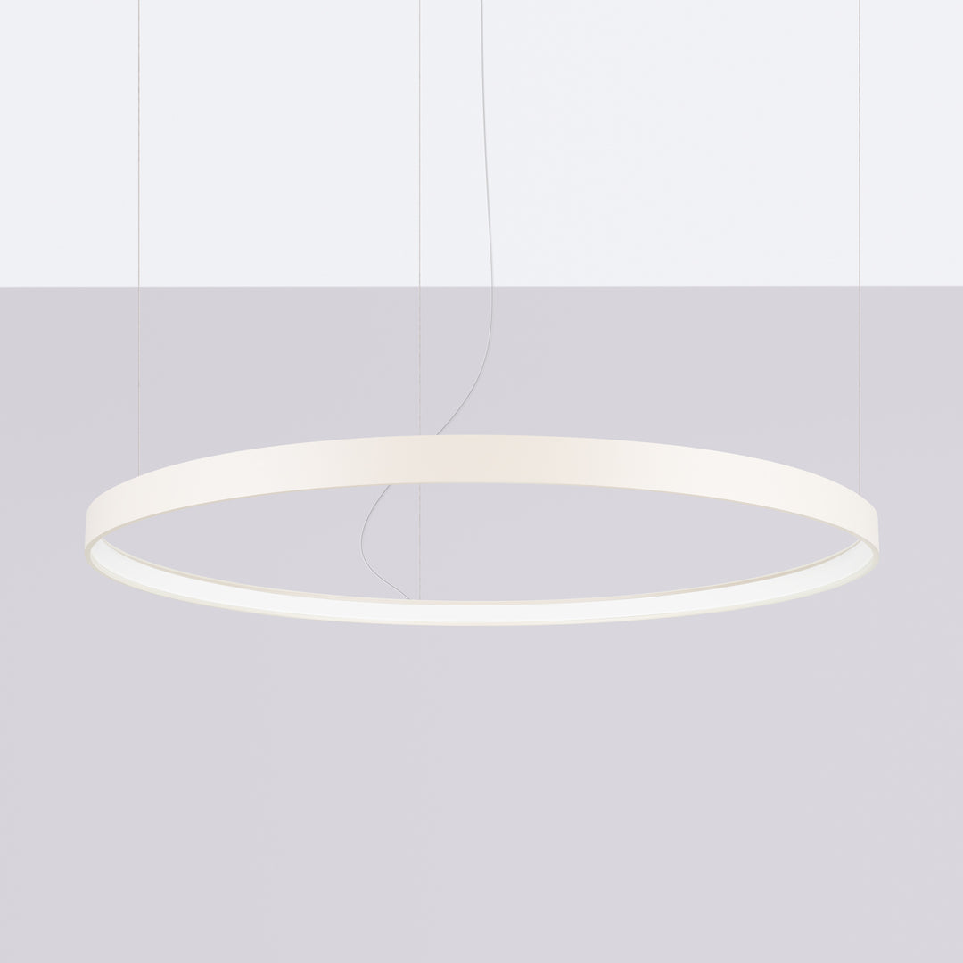 Lustre anneau RIO beige éteinte, suspendu