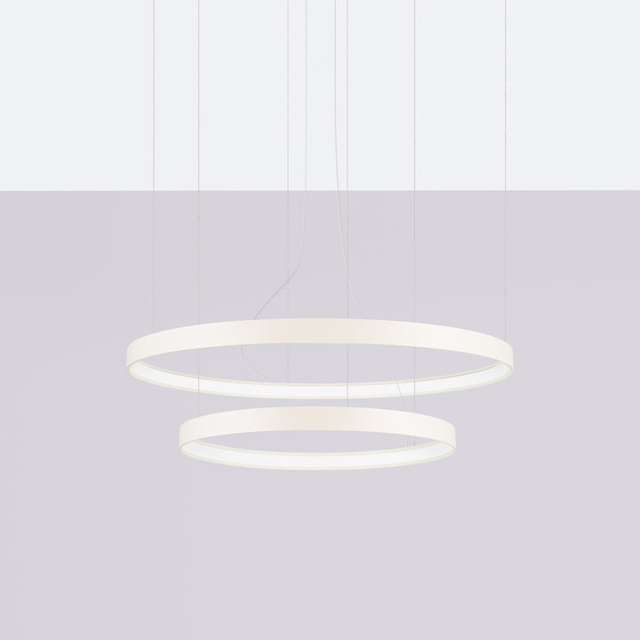 Lustre anneau RIO beige éteinte, suspendu