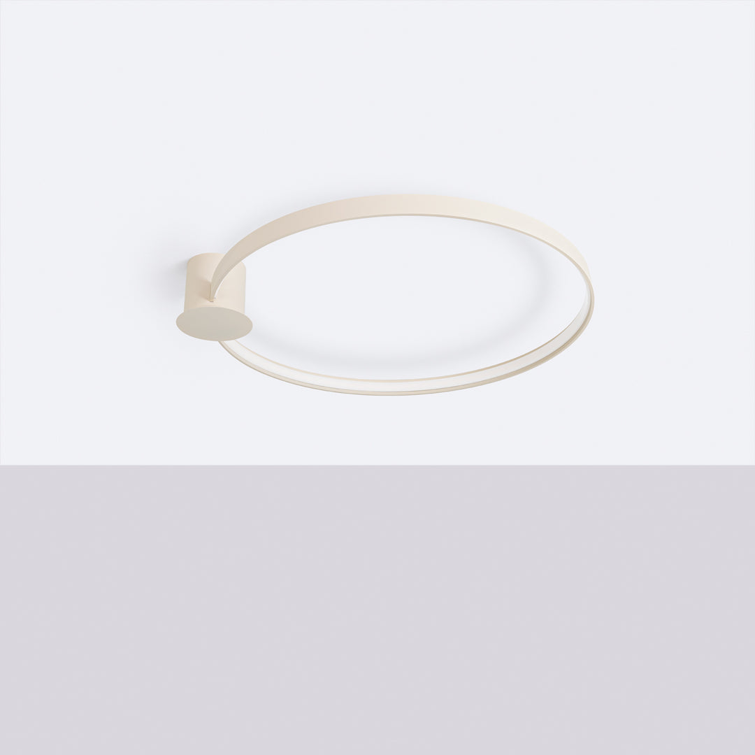 Plafonnier anneau RIO beige éteinte, au plafond