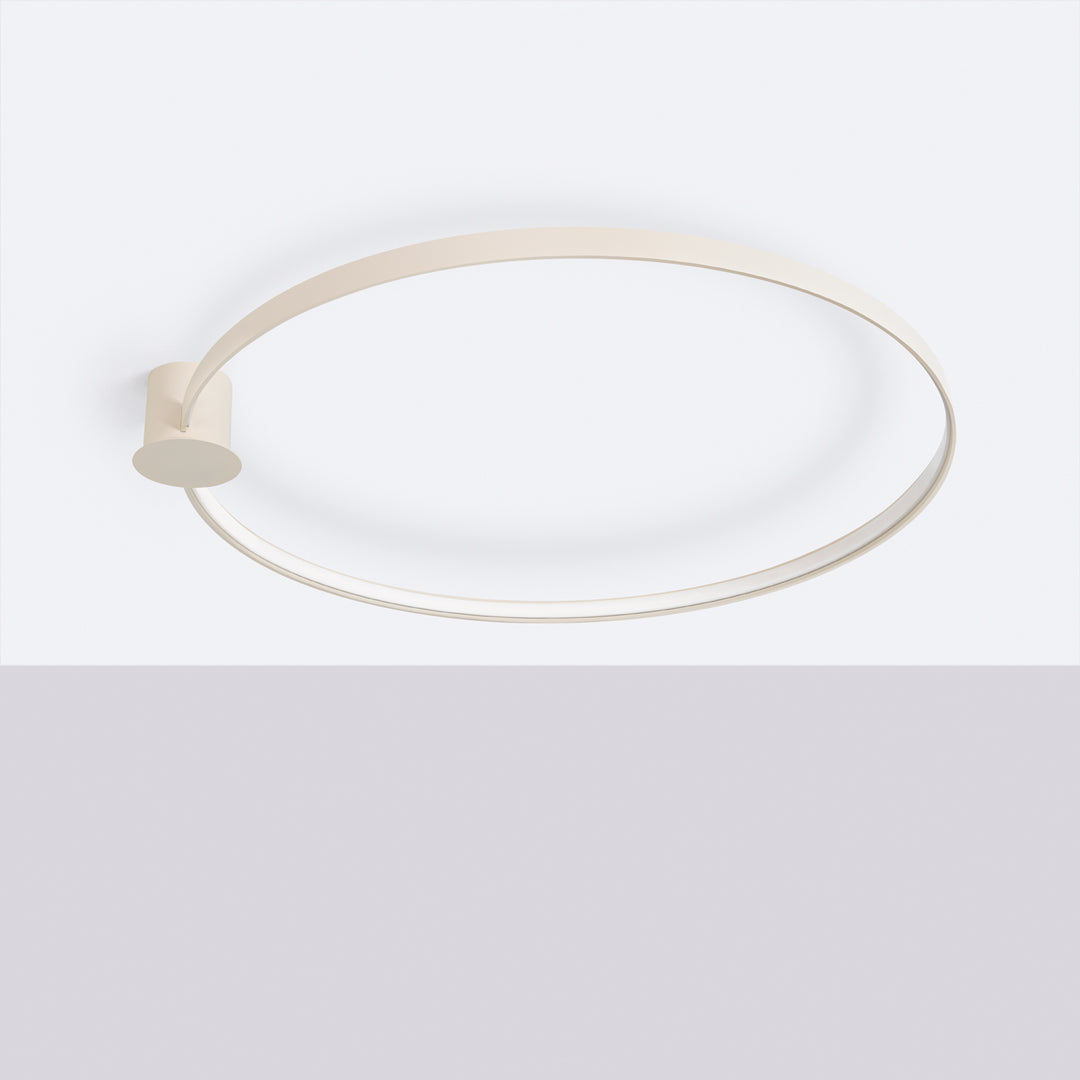 Plafonnier anneau RIO beige éteinte, au plafond