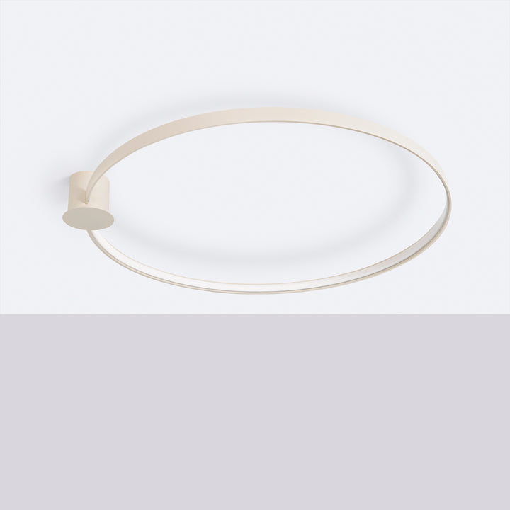 Plafonnier anneau RIO beige éteinte, au plafond