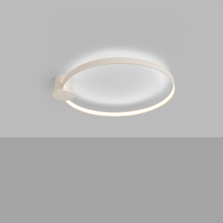 Plafonnier anneau RIO beige allumée, au plafond