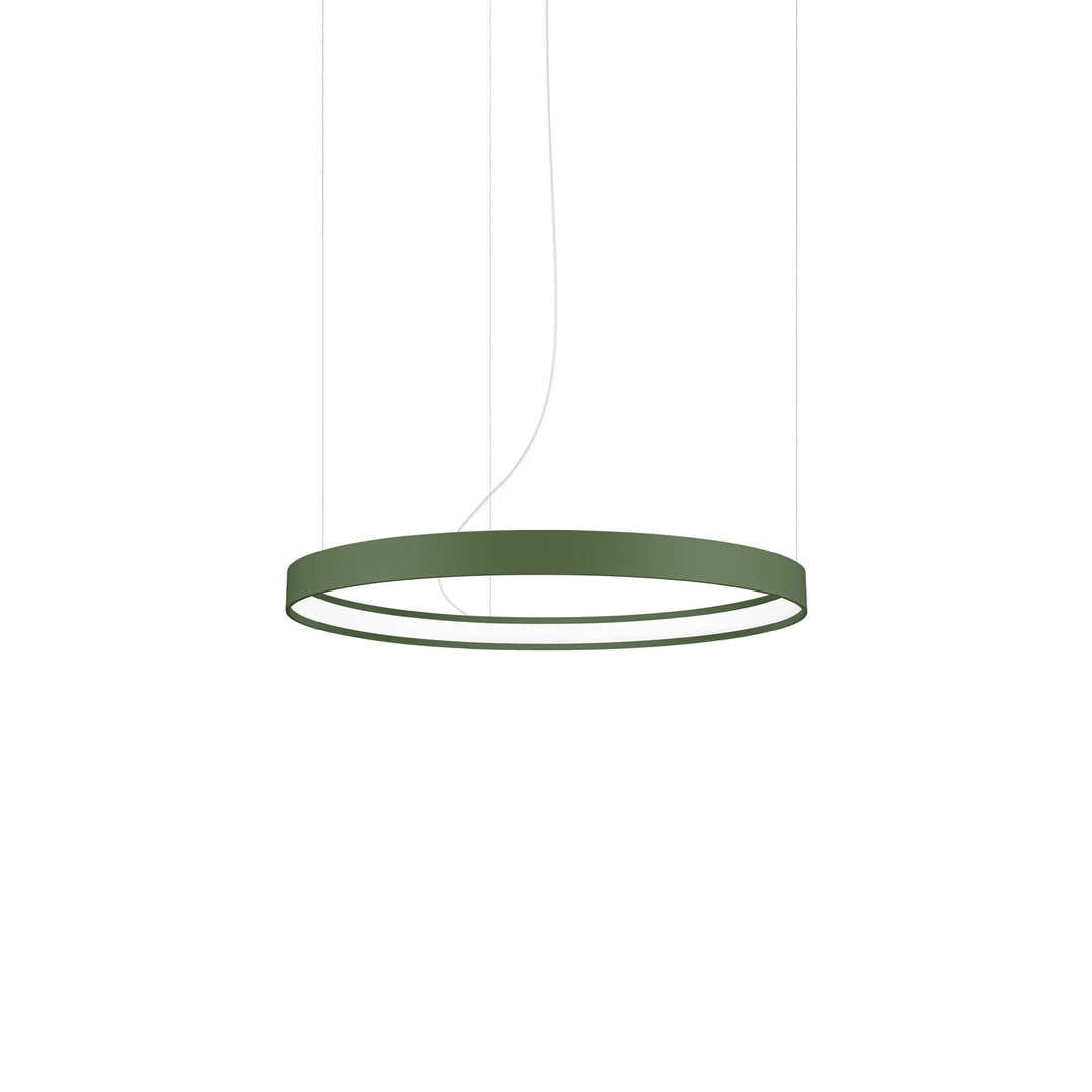 Lustre anneau RIO vert olive vue d'ensemble