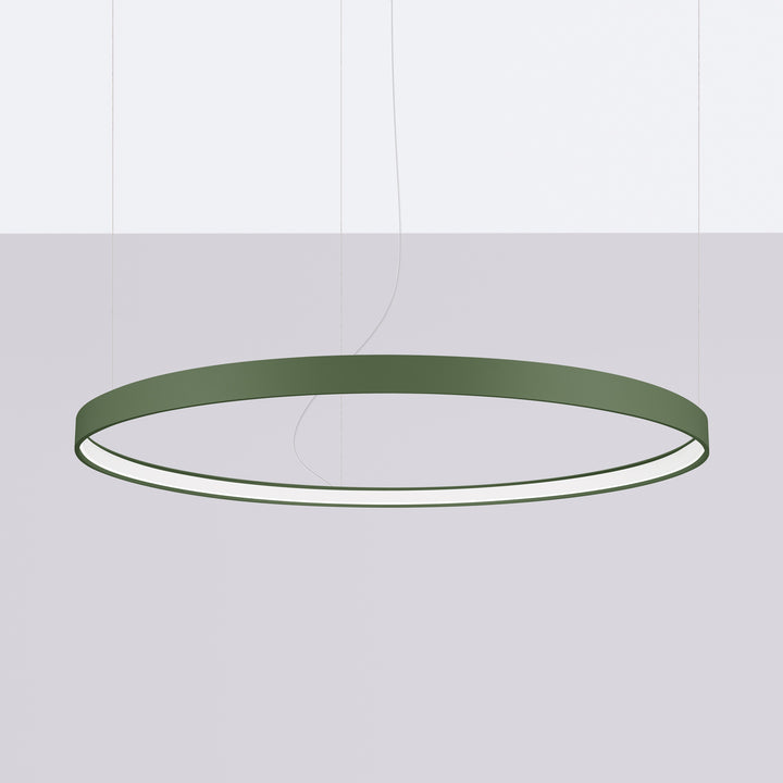 Lustre anneau RIO vert olive éteinte, suspendu