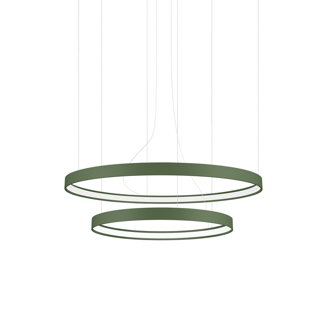 Lustre anneau RIO vert olive vue d'ensemble