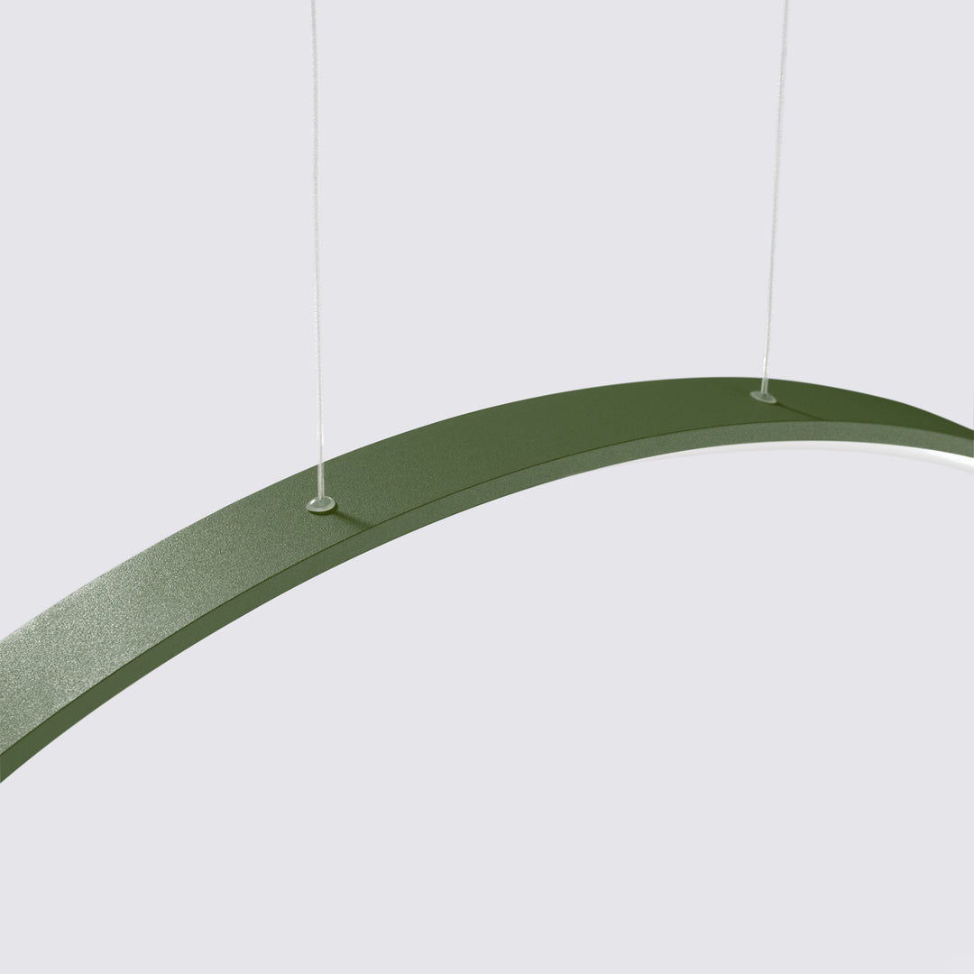 Suspension anneau RIO vert olive éteinte, vue en perspective